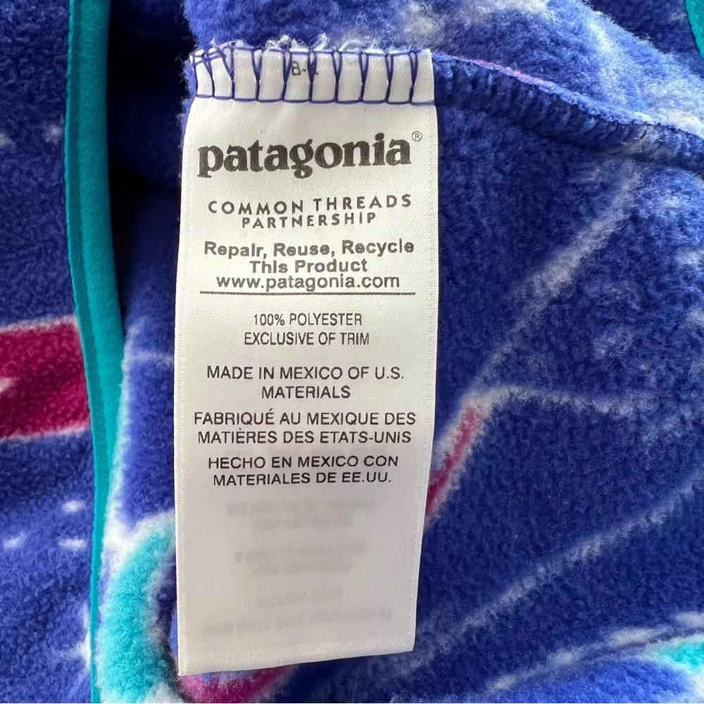 Patagonia Synchilla Snap-T Fleece Pullover Moon Owl Harvest Moon Blue Size L - Picture 10 of 11